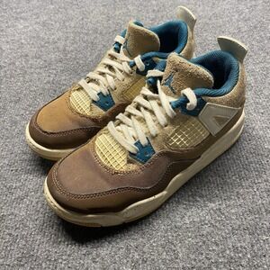 Air Jordan 4 Retro Shoes Youth Size 4Y Cacao Wow Geode Teal Brown FB2214-200